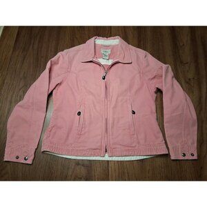 LL Bean Canvas Barn Jacket Coat Women’s Size Medium Coral Full Zip 0AJW9